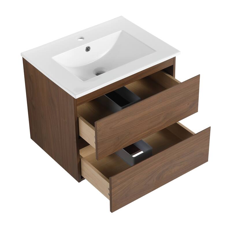 BNK 24"/30"/36'' Single Sink Bathroom Vanity with Two Soft Close Drawers