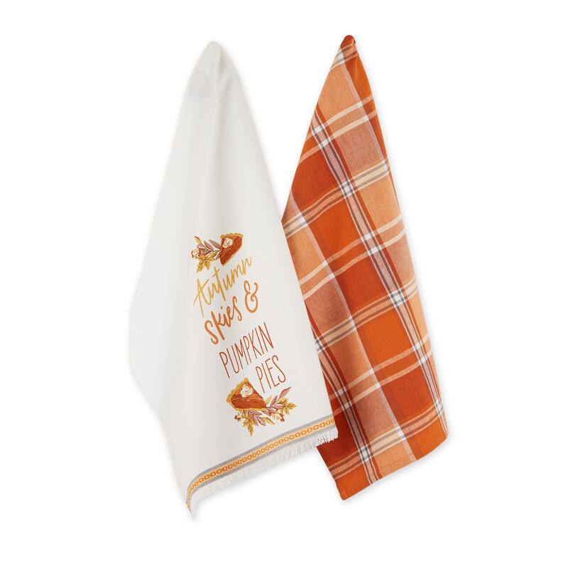 Autumn Pumpkins Printed Dishtowel (Set of 2)