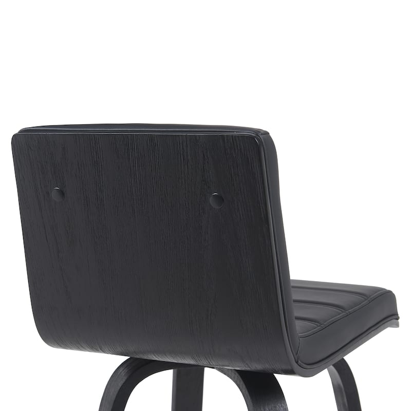 Skara Mid-Century Swivel Counter Stool, Upholstered Counter Height Chair with Bentwood Legs