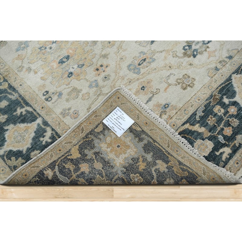 LoomBloom Multi Size Beige Wool Hand Knotted Turkish Oushak Area Rug