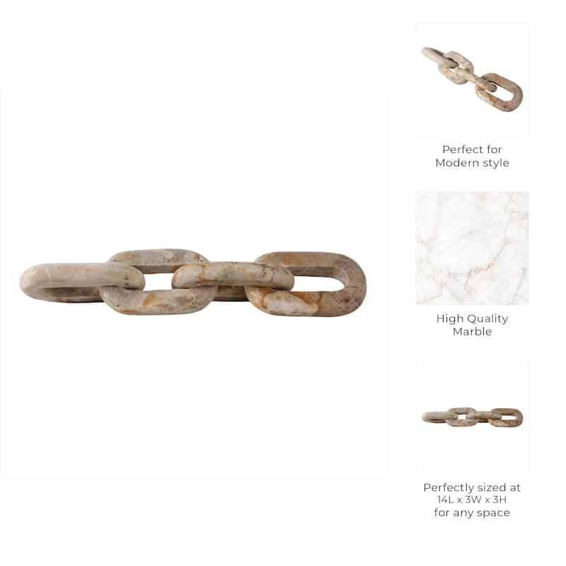 Stone Marble Decorative Object Modern Chain Link Sculpture Decor