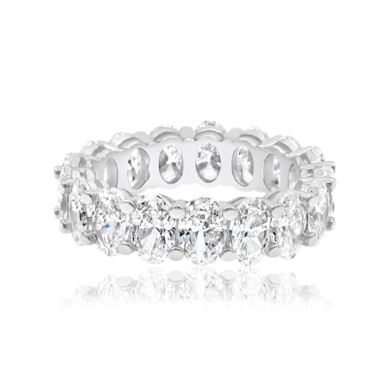 SHYMI Oval Prong-Set Eternity Band - Silver - 8