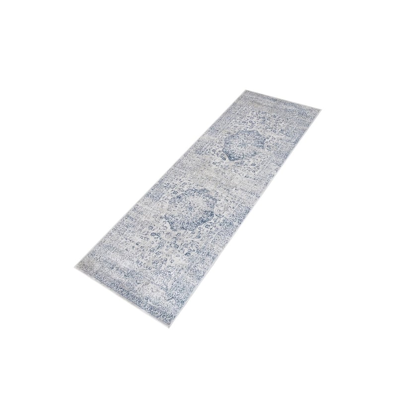 Vintage Blossom Cream Blue Rug
