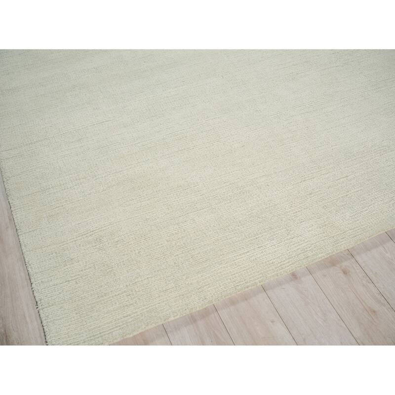 Elements Handmade Hand Tufted New Zealand Wool Green/Ivory Area Rug.