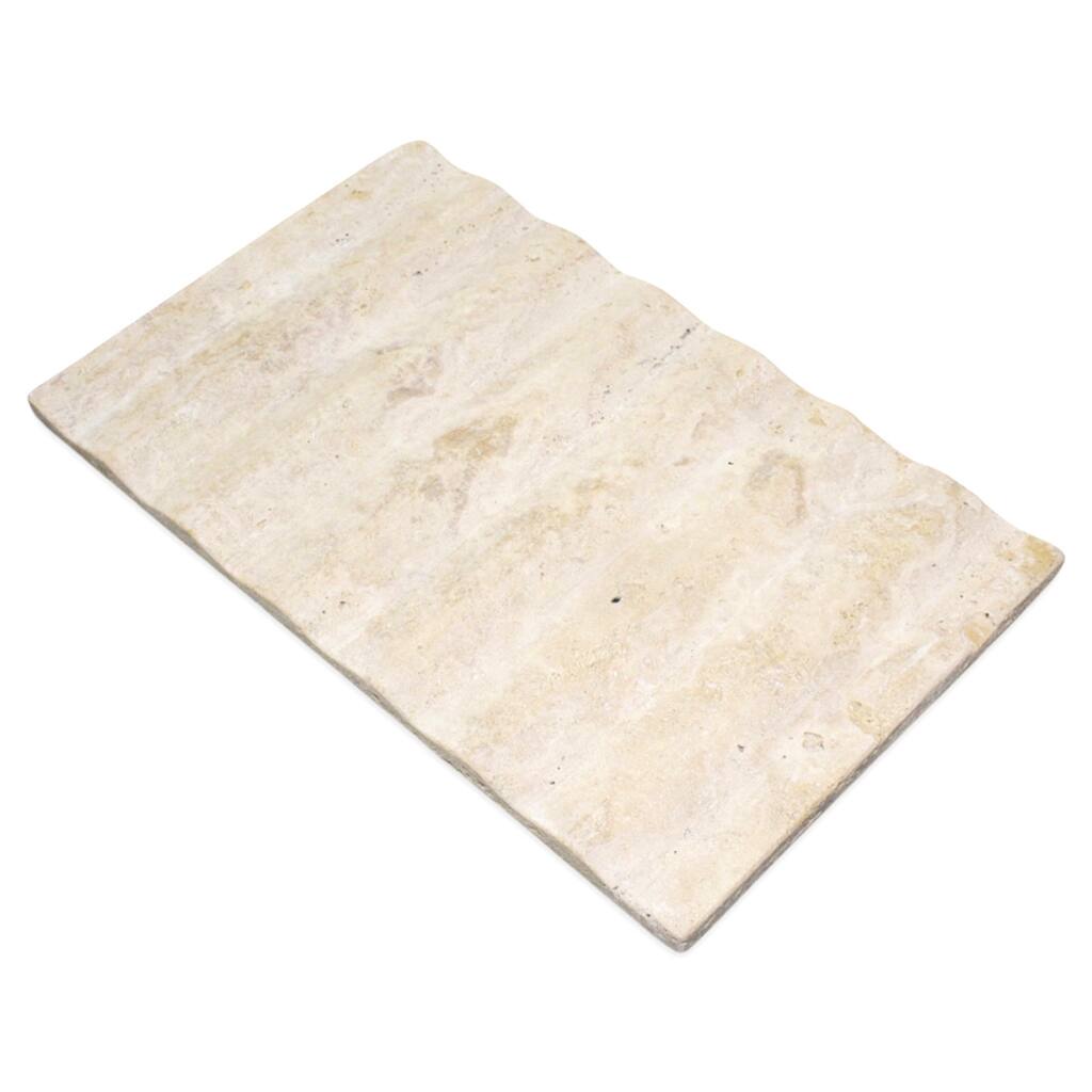 Travertine Tray W/Grooving 12"x7"x0.75" -ST