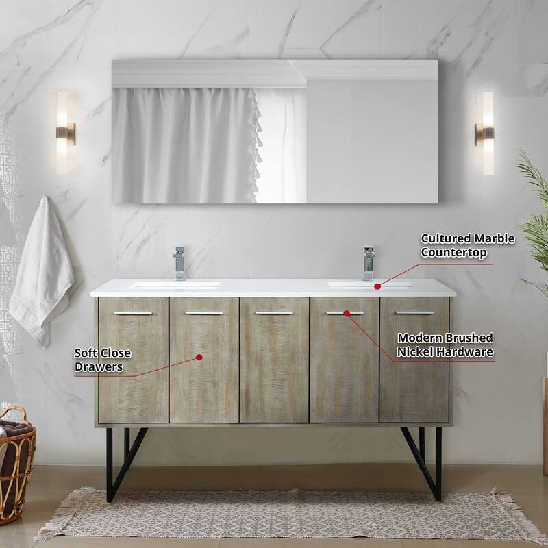 Lancy 24 in W x 20 in D Rustic Acacia Bath Vanity and Cultured Marble Top