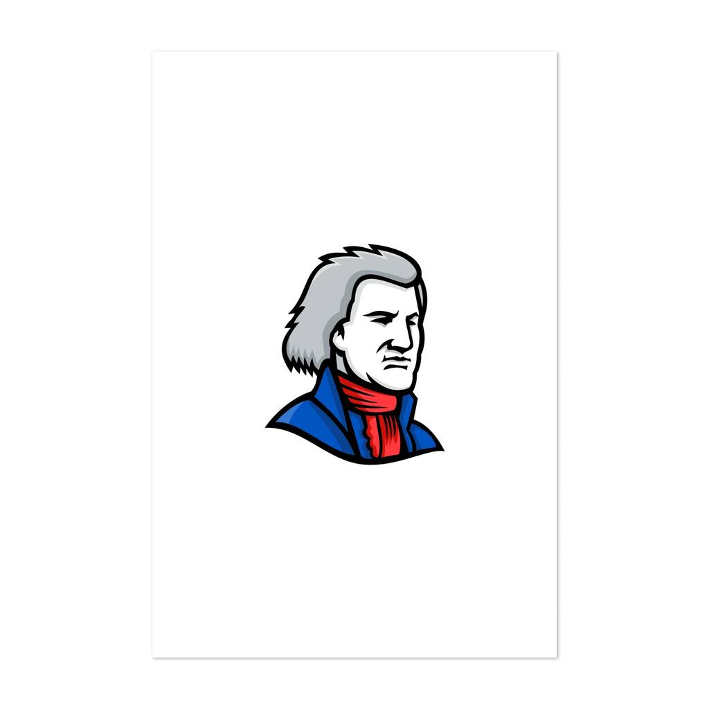 Thomas Jefferson Mascot Illustrations US Presidents Art Print/Poster