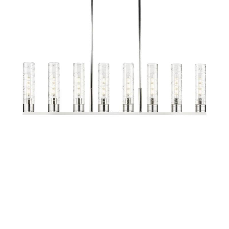 Innovations Lighting 617-8I-14-48 Boreas Linear Boreas 8 Light 48" - Polished Nickel / Deco Swirl