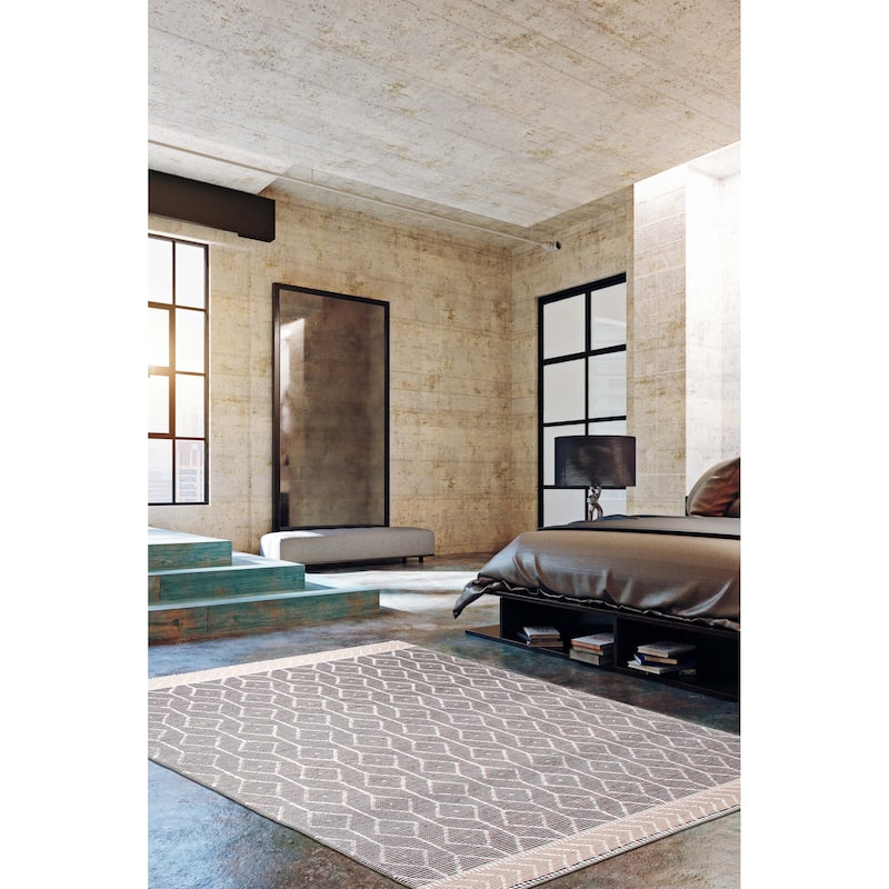 ECARPETGALLERY Braid weave Sienna Grey Wool Rug - 6'0 x 9'2