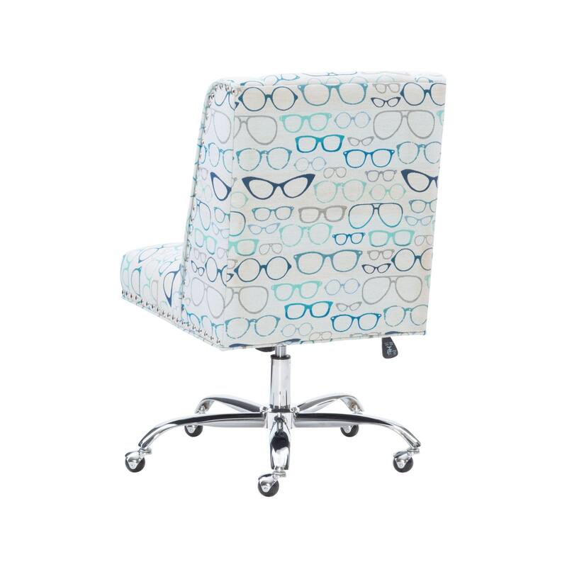 Glasses Printed Adjustable Office Chair - 41.5" - White and Blue