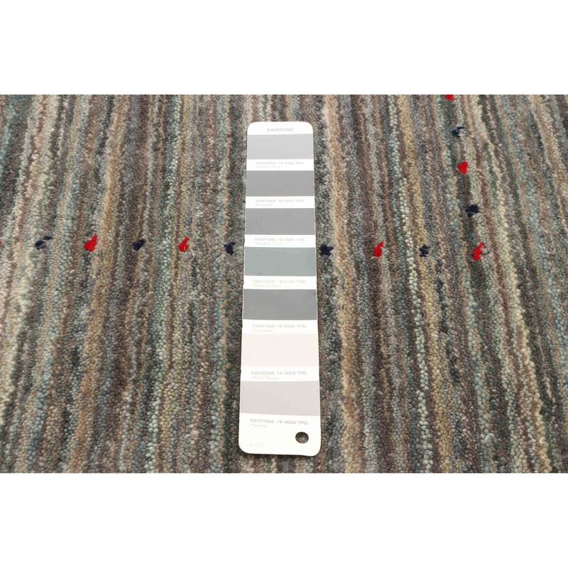 ECARPETGALLERY Hand Loomed Kashkuli Gabbeh Grey Wool Rug - 4'0 x 5'8