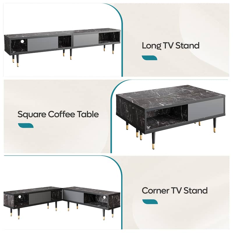 Modern TV Stand up to for 85 inch TVs Entertainment Center with Storage - 80 inch