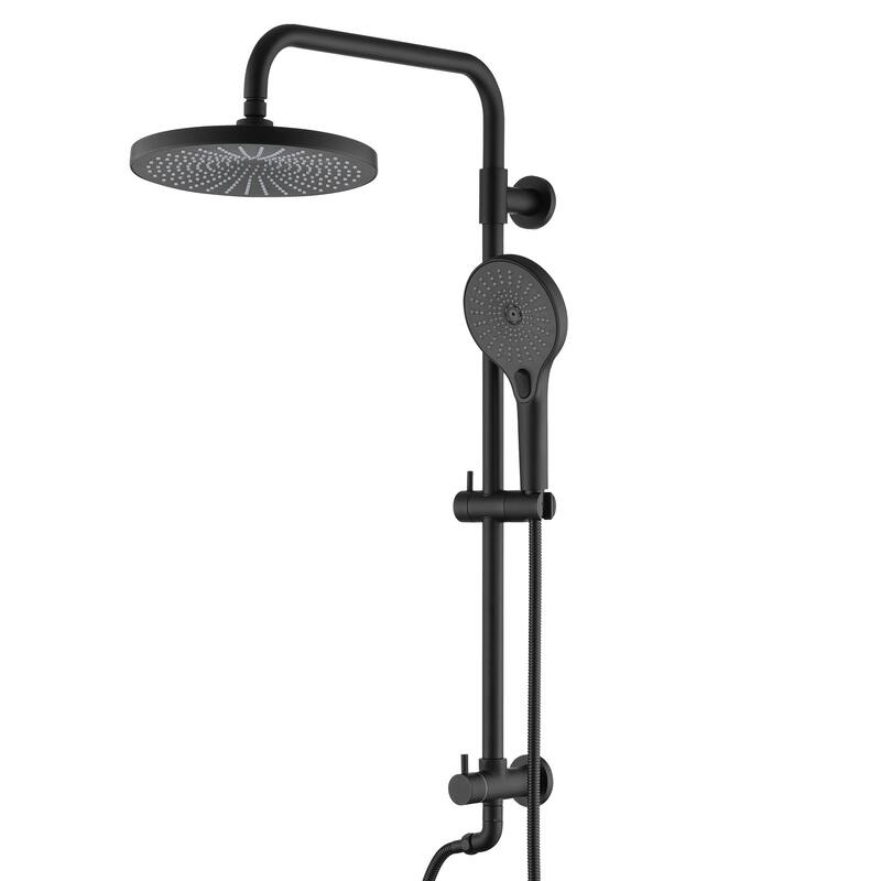 PROOX 9 Inch Rain Shower Faucet with 3-Sprayer Shower Handheld w/ Slide Bar Not Valve - Matte Black