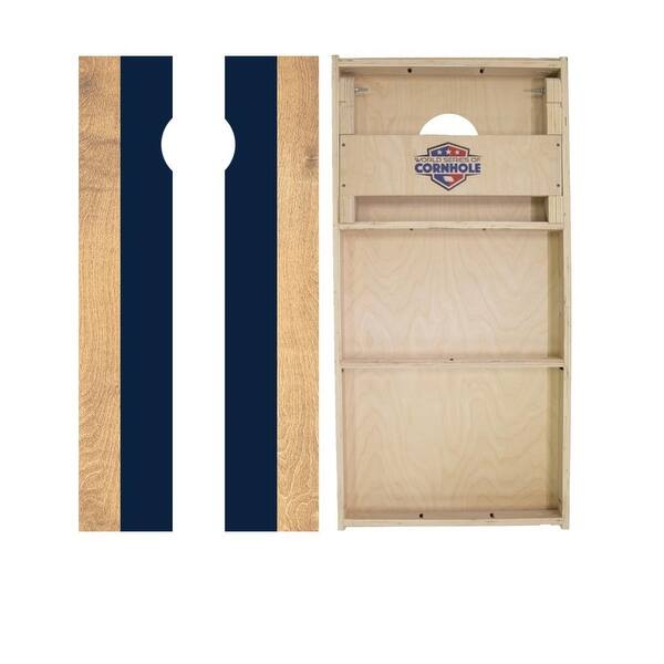 slide 2 of 6, Black and White Classic Stripes Regulation 2x4 Cornhole Board Set All-Weather - Include Carrying Case