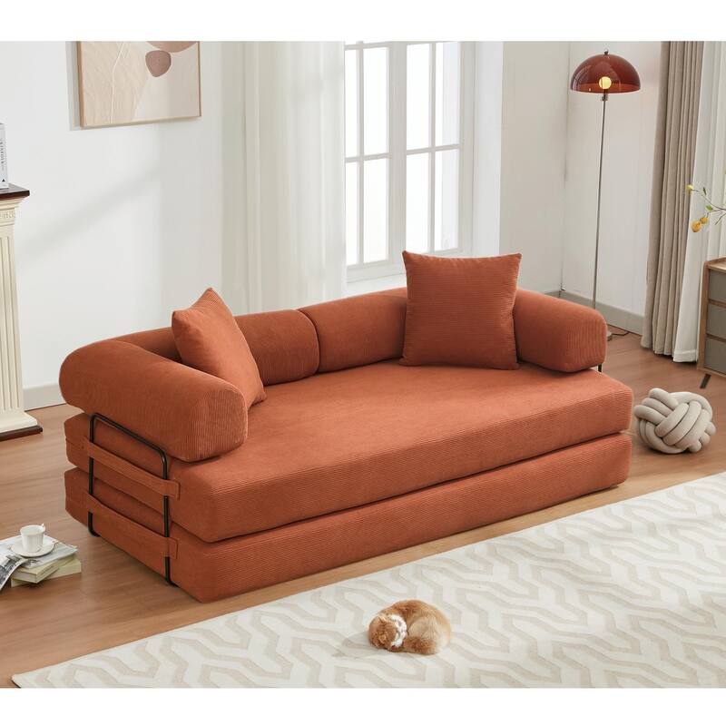 Folding Convertible Sleeper Sofa Bed with Modular Design Perfect for Living Room and Guest Space