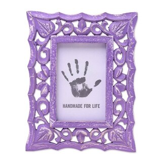Novica Handmade Purple Bliss  Wood Photo Frame (4X6)