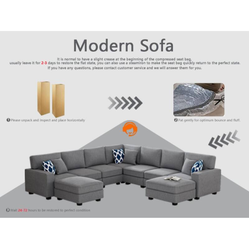 8PCS Modular Flexible Combination Sectional