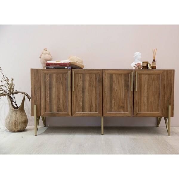 Roomfitters Walnut Mid Century TV Stand Media Console ...