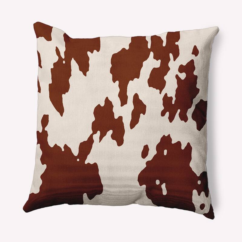 Moo Print Indoor/Outdoor Throw Pillow - 16" x 16" - Oak