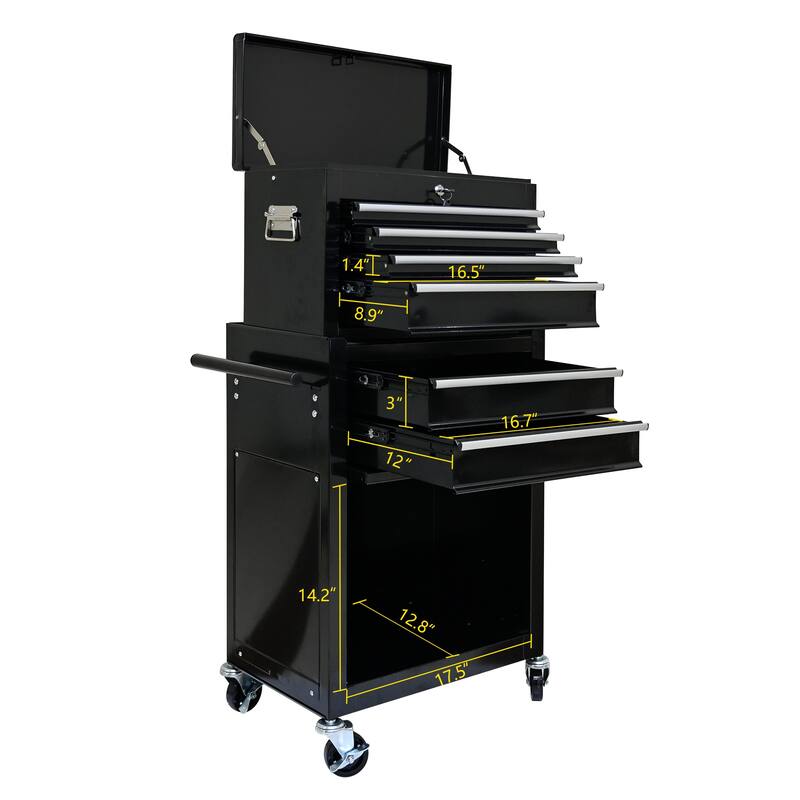 6-Drawer Rolling Tool Chest with Wheels for Garage, Workshop, Auto Repair