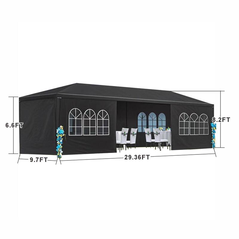 10 x 30 Wedding Party Canopy Tent Outdoor Gazebo with 8 Removable Sidewalls