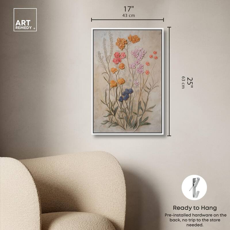 Sculpted Flora Frieze III Canvas by Art Remedy