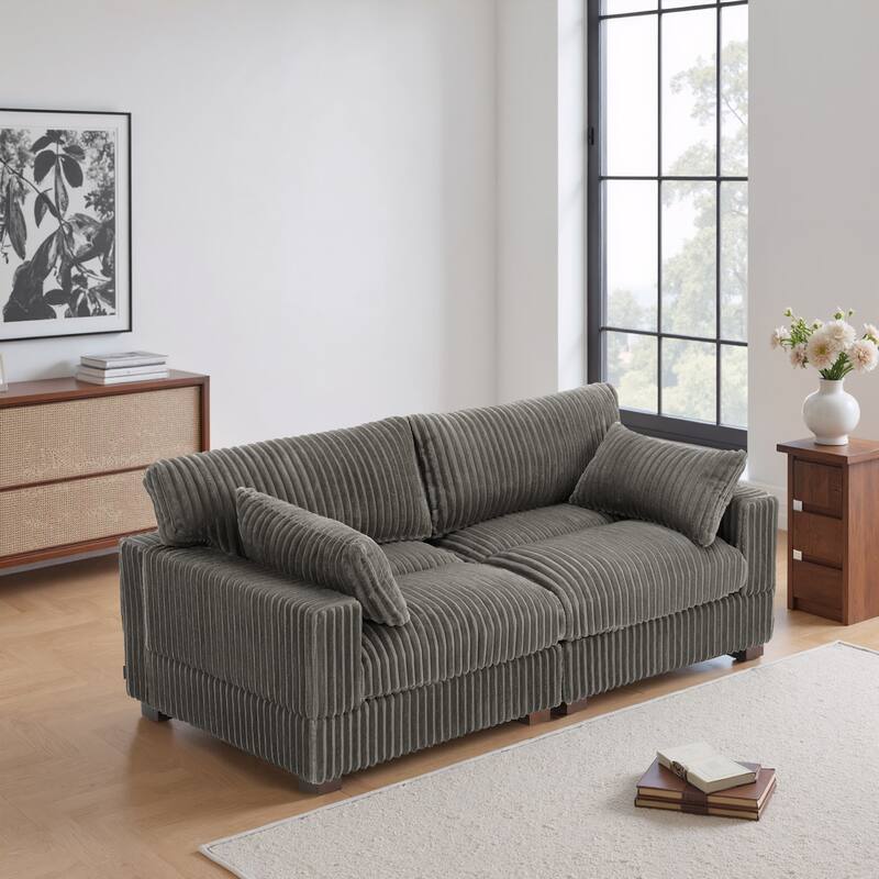 80"Plush Upholstery Loveseat Modular Sofa Couch