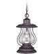preview thumbnail 1 of 7, Vaxcel Lighting Dockside 1 Light Mini Pendant with Clear Glass Shade Weathered Patina