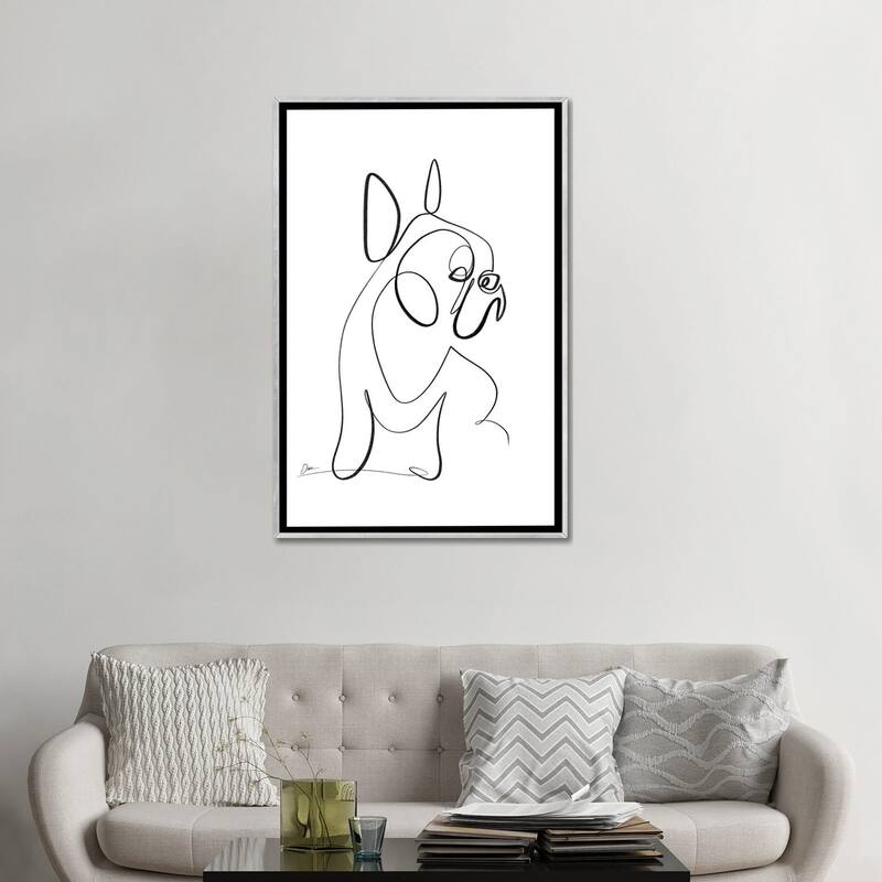iCanvas "French Bulldog With One Line" by Dane Khy Framed