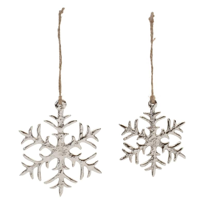 Snowflake Christmas Ornaments - 4.75" - Silver - 12ct