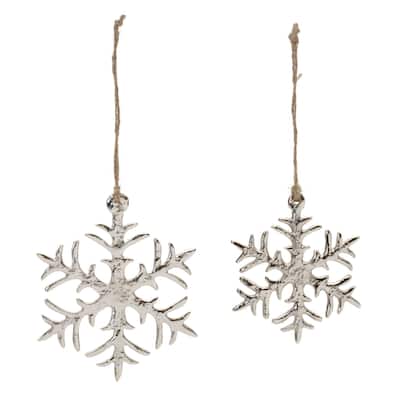 Snowflake Christmas Ornaments - 4.75" - Silver - 12ct