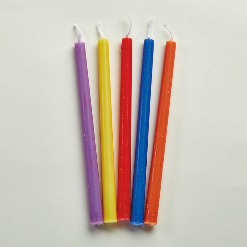 Vibrantly Colored Deluxe Hanukkah Candles 5.25"