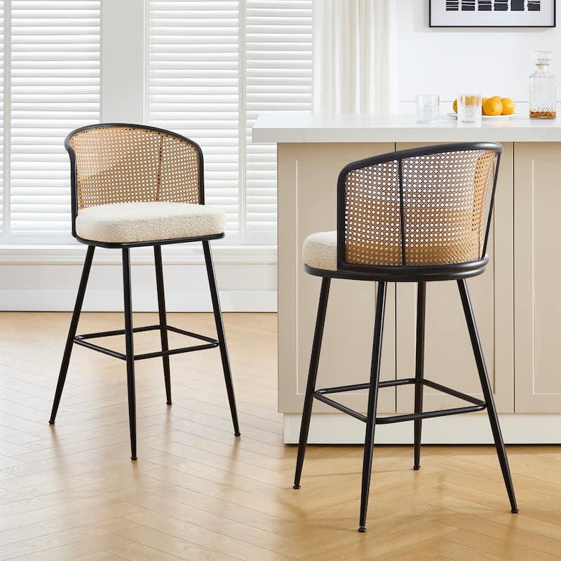 26"/29" Rattan Upholstered Bar Stool /Counter Stools Set of 2/3/4