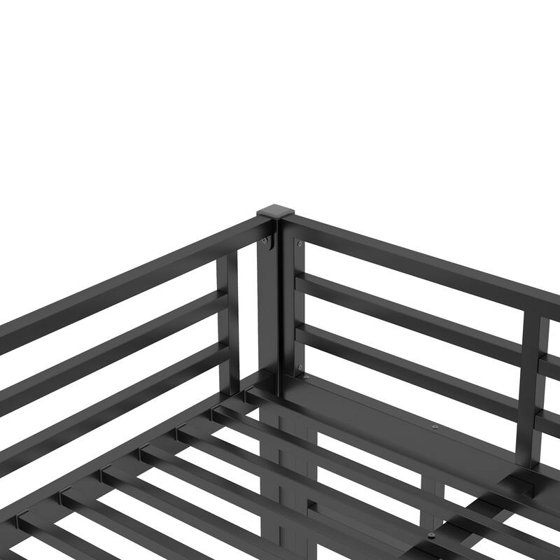 Heavy Duty Metal Twin XL Over Queen Bunk Bed for Teens and Adults, Space-Saving, Noise-Free