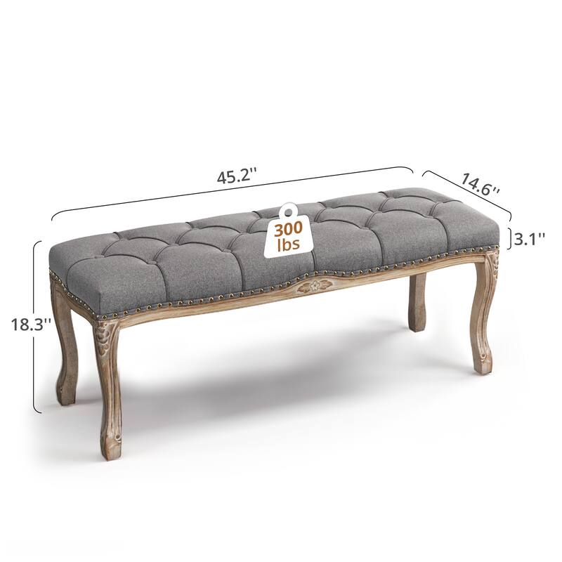 Modern Ottomans 45.2 In.W Retro Stool Legs - 45.2" W X 14.6" D X 18.3" H