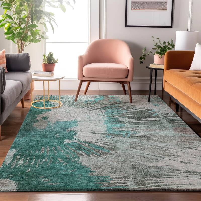Premium Washable Super Soft Abstract Palmer Mayfield Rug - Teal - 2' 6" x 3' 10" - Rectangle