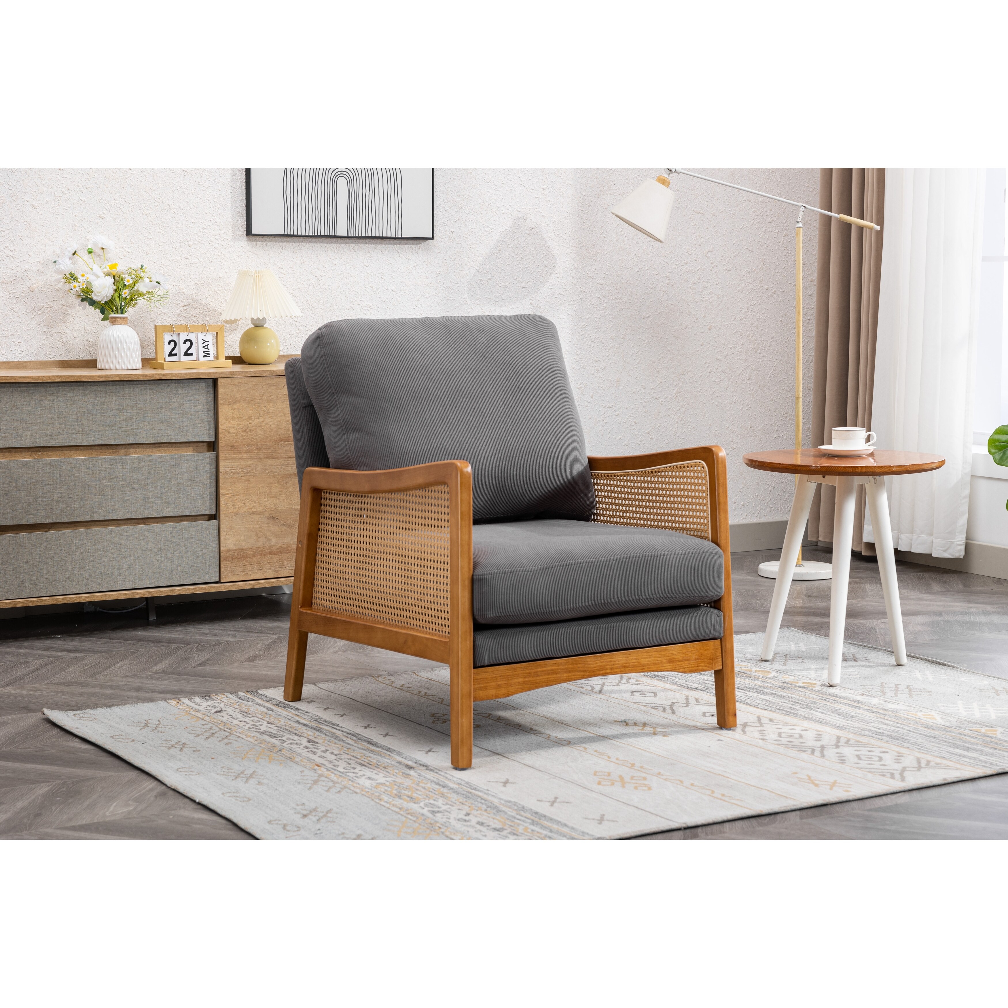 Wood arm accent store chair