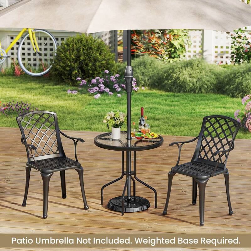 Costway 27.5" Patio Bistro Table with Tempered Glass Tabletop 1.57" - See Details