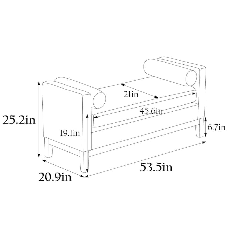Elegant Upholstered Bench for End of Bed and Living Room