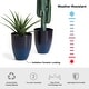 preview thumbnail 7 of 35, Glitzhome 16.75"H Set of 2 Oversized Eco-Friendly PE/Resin Faux Ceramic Tall Plastic Planter Porch Pot