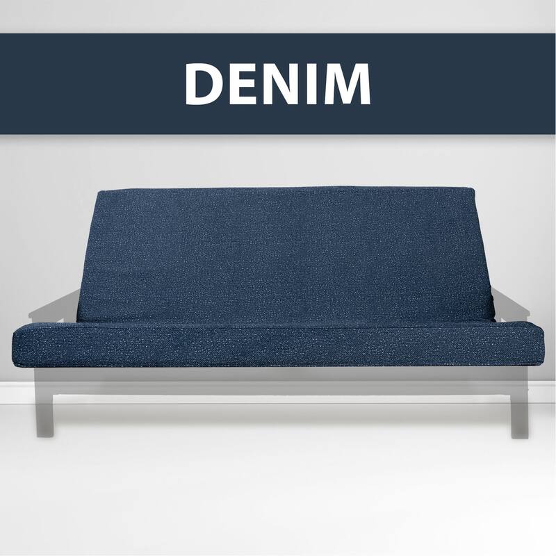 Memory Foam Infused Futon Mattress Full XL - Washable Removable Cover, Thick Foldable Sofa Bed Cushion (Frame NOT Included)