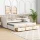 preview thumbnail 1 of 30, Roomfitters Twin Size Upholstered Daybed with Twin Size Trundle and Drawers, Velvet, Durable & Easy to Assemble, for Bedroom Beige - Twin