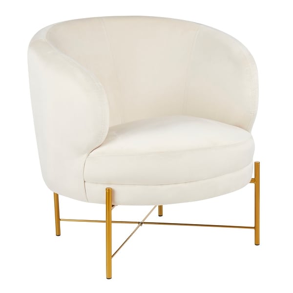 Chloe Accent Chair in Velvet & Gold Metal. Opens flyout.