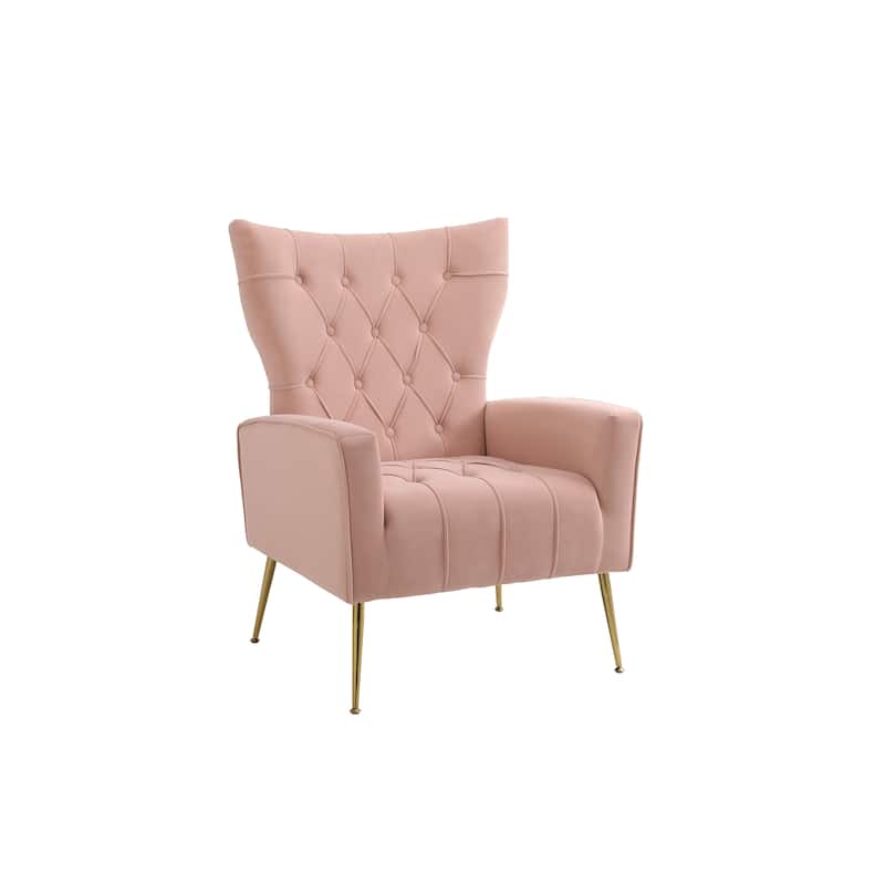 31.5" Velvet Button Tufted Arm Chair