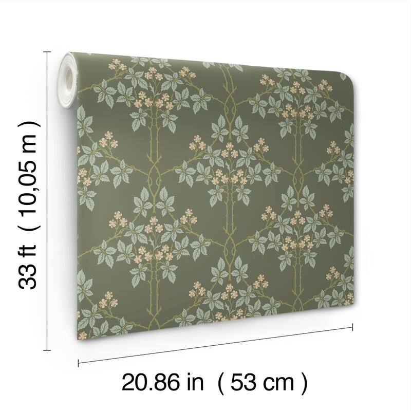 Blackberry Grey Vine Trellis Wallpaper