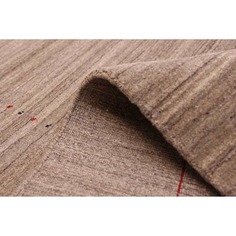 ECARPETGALLERY Hand Loomed Kashkuli Gabbeh Grey Wool Rug - 5'0 x 8'1