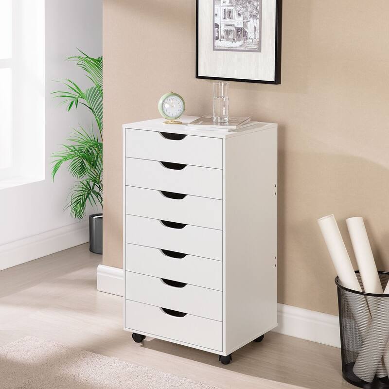 7- Drawer Office File Wooden Cabinet, for Home Office, Mobile File Cabinet, Mobile Storage Cabinet, Filing Storage Drawer
