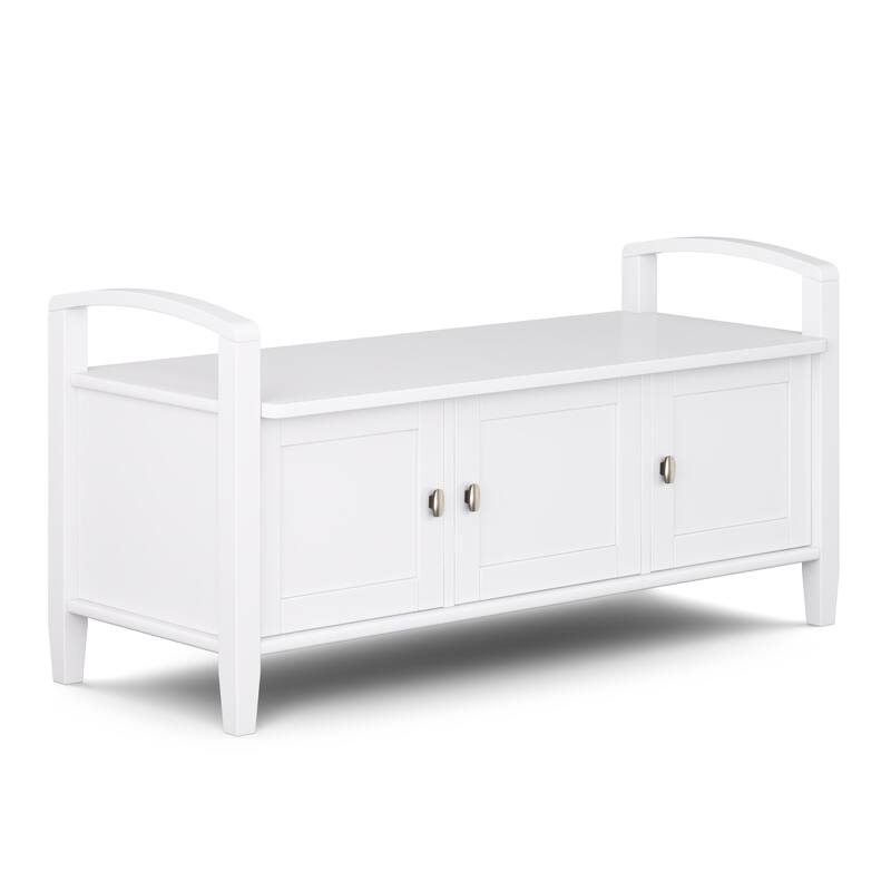 WYNDENHALL Norfolk Solid Wood 44-inch Wide Entryway Storage Bench - 44 Inches wide