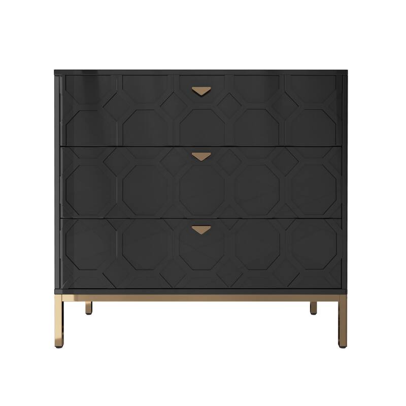 3 drawers cabinet - Black