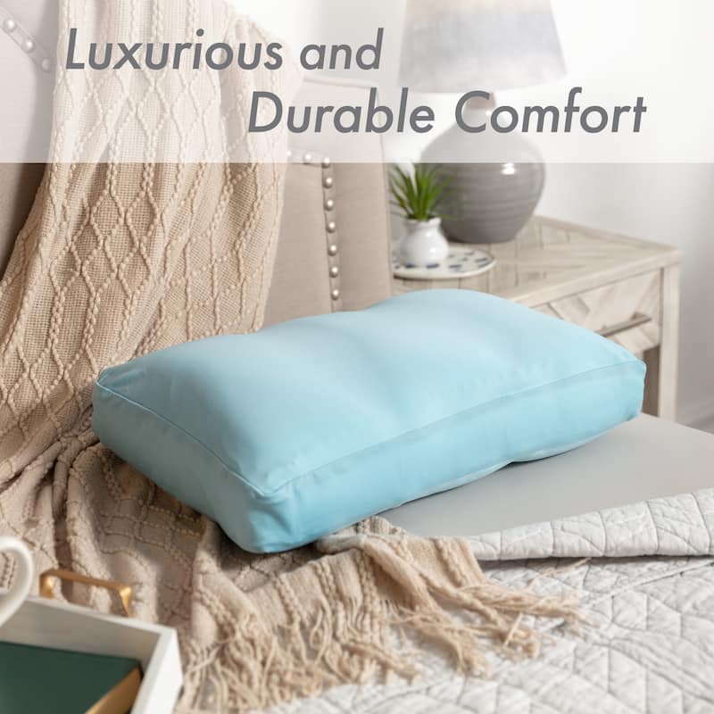 Premium Microbead Pillow, Anti-Aging, Silk like Cover, Sweet Baby Blue